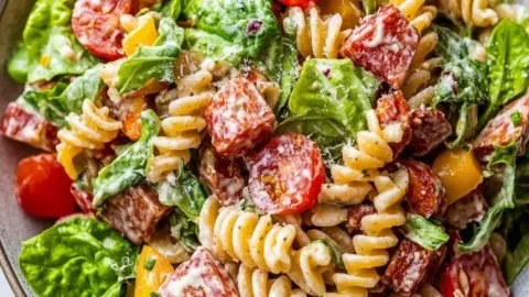 BLT Pasta Salad: A Lighter Twist with Greek Yogurt Dressing